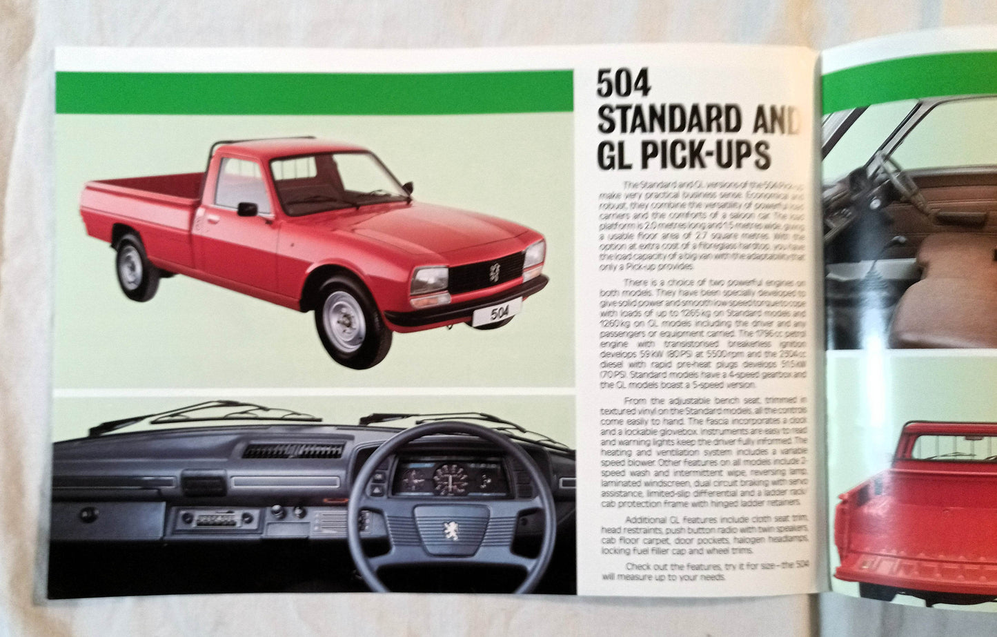Peugeot 205 305 Vans 504 Pick-ups UK Dealer Sales Brochure 1987 - TulipStuff