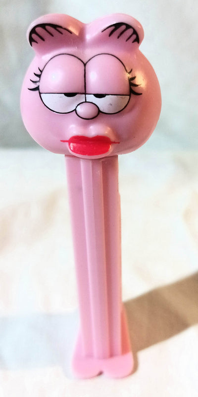 Pez Arlene the Pink Cat (from Garfield) Candy Dispenser Slovenia 1991 - TulipStuff