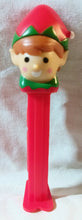 Load image into Gallery viewer, Pez Season&#39;s Greetings Holiday Red/Green Elf Candy Dispenser - TulipStuff
