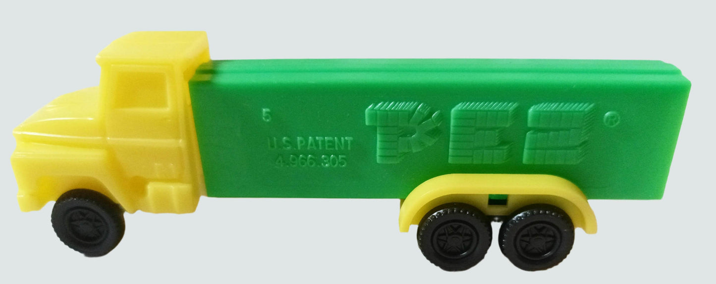 Pez Truck D Yellow Cab Green Trailer Candy Dispenser 1991 Slovenia - TulipStuff