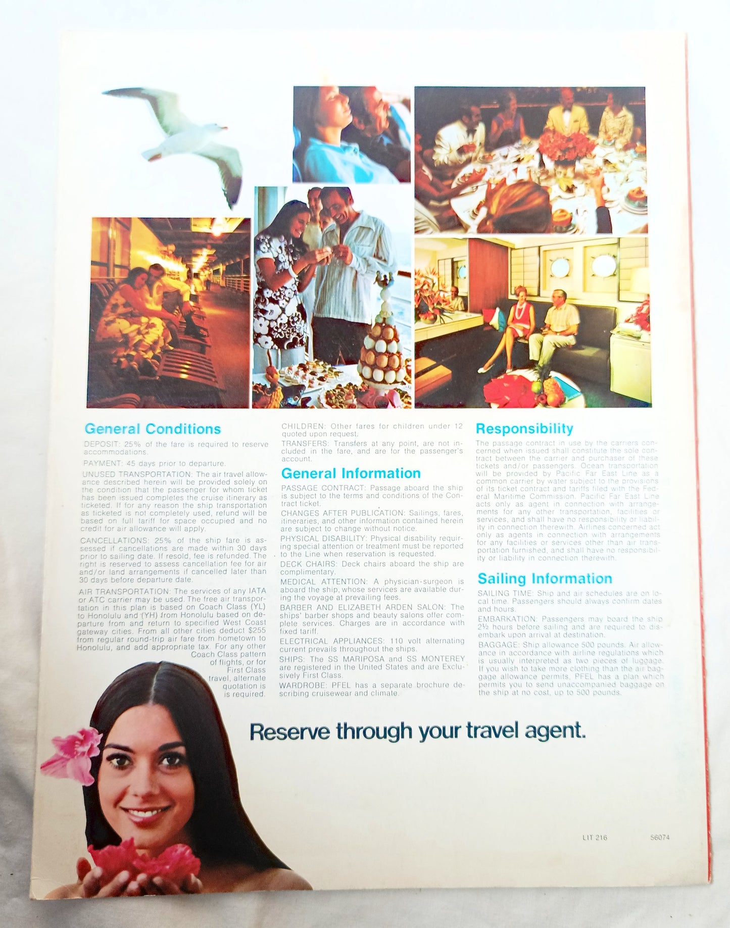 Pacific Far East Line Mariposa 1975 31-Day South Seas Cruises Brochure - TulipStuff