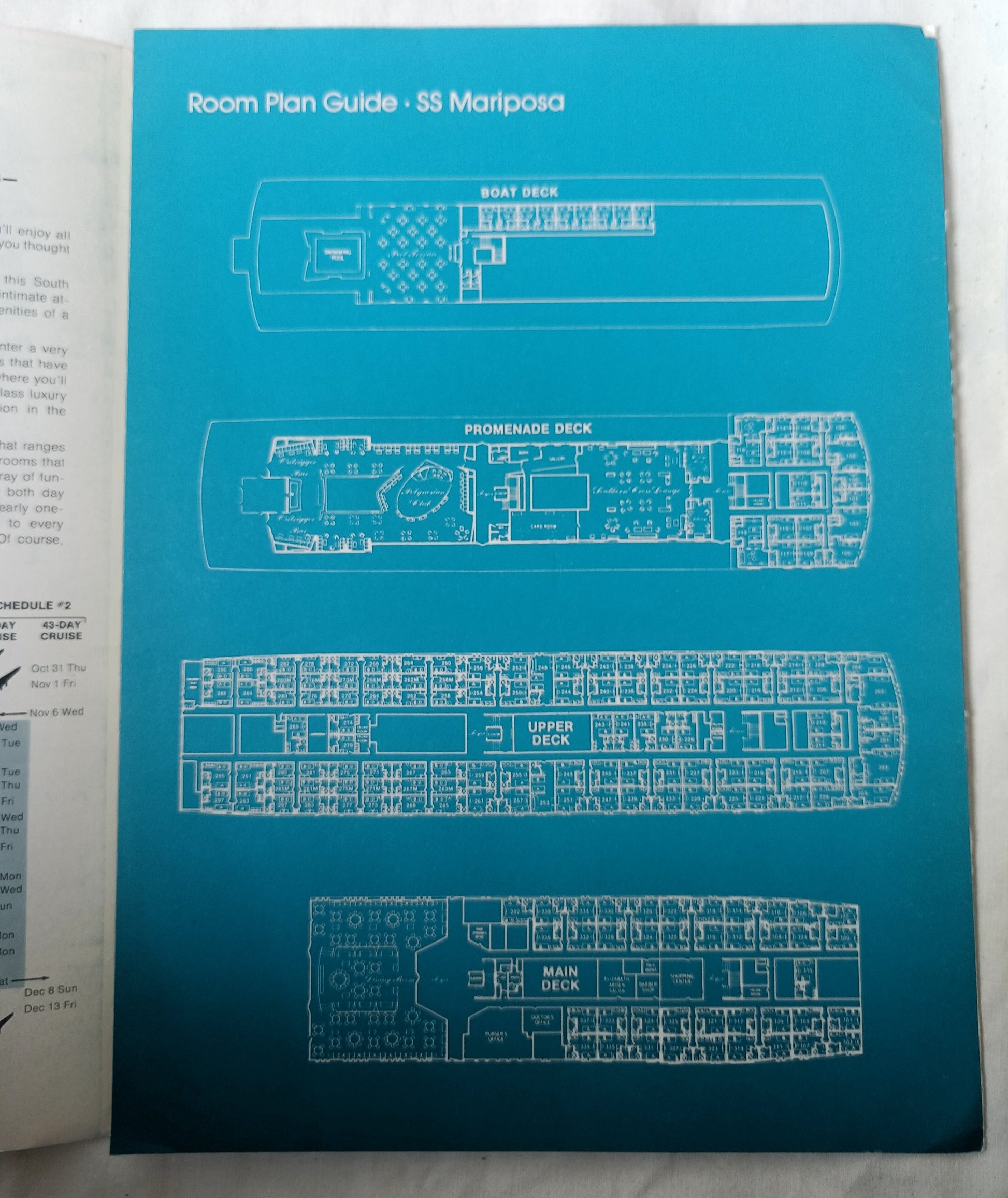 Pacific Far East Line Mariposa 1975 31-Day South Seas Cruises Brochure - TulipStuff
