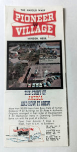 The Harold Warp Pioneer Village Minden Nebraska Mid 1960's Brochure - TulipStuff