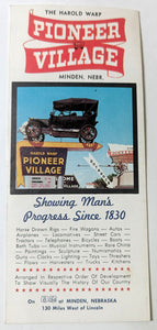 The Harold Warp Pioneer Village Minden Nebraska Mid 1960's Brochure - TulipStuff