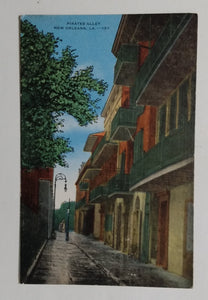 Pirates Alley French Quarter New Orleans Louisiana Linen Postcard 1940's - TulipStuff