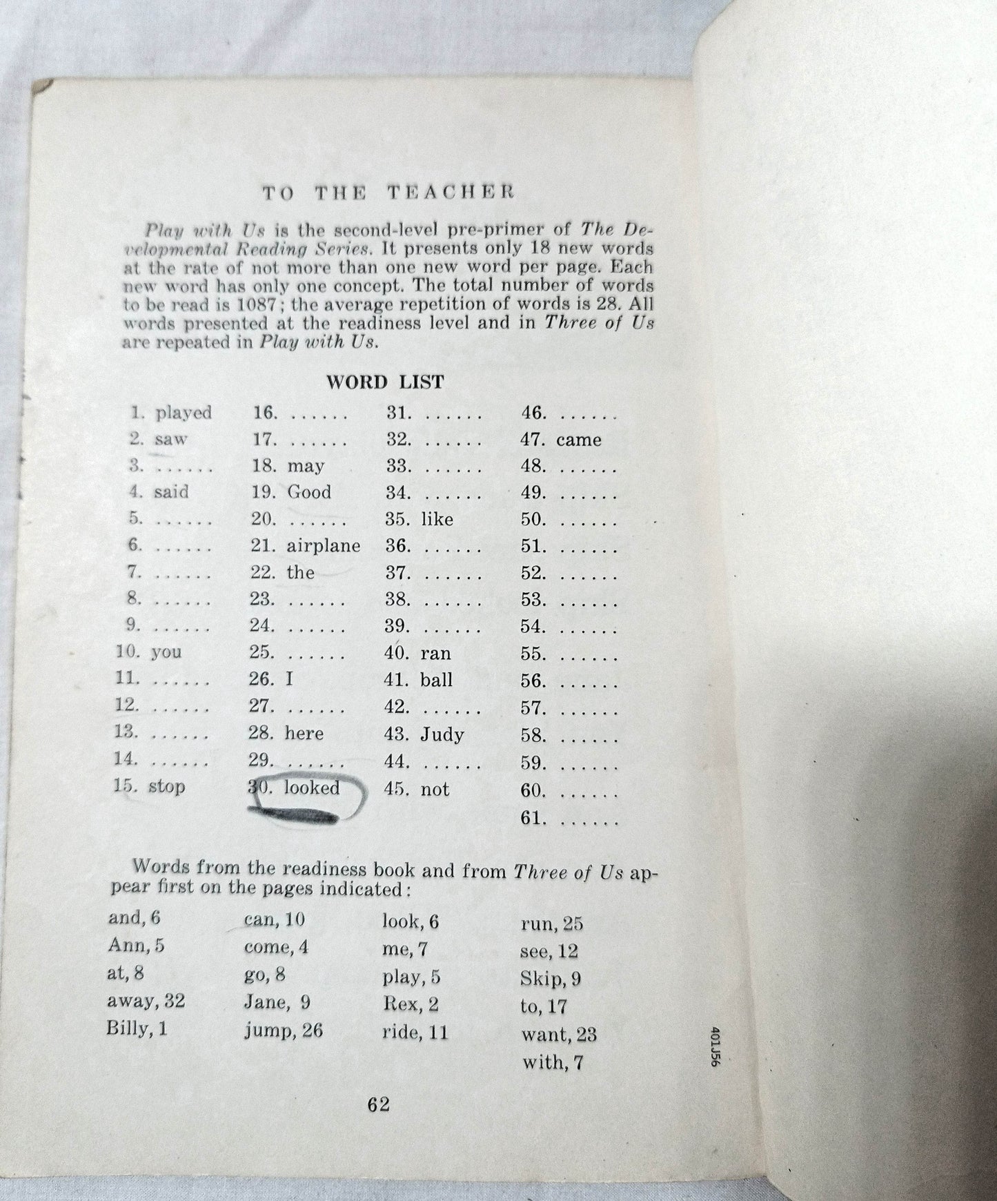 Play With Us - Second Level Pre-Primer Elementary School Reader 1954 - TulipStuff