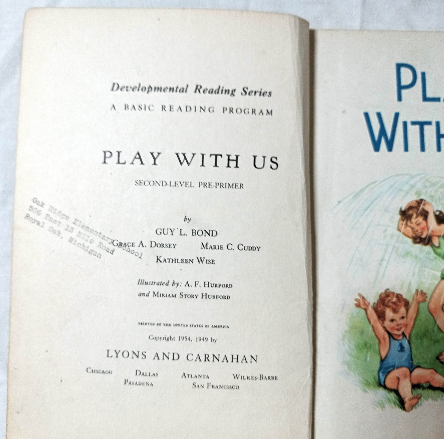 Play With Us - Second Level Pre-Primer Elementary School Reader 1954 - TulipStuff
