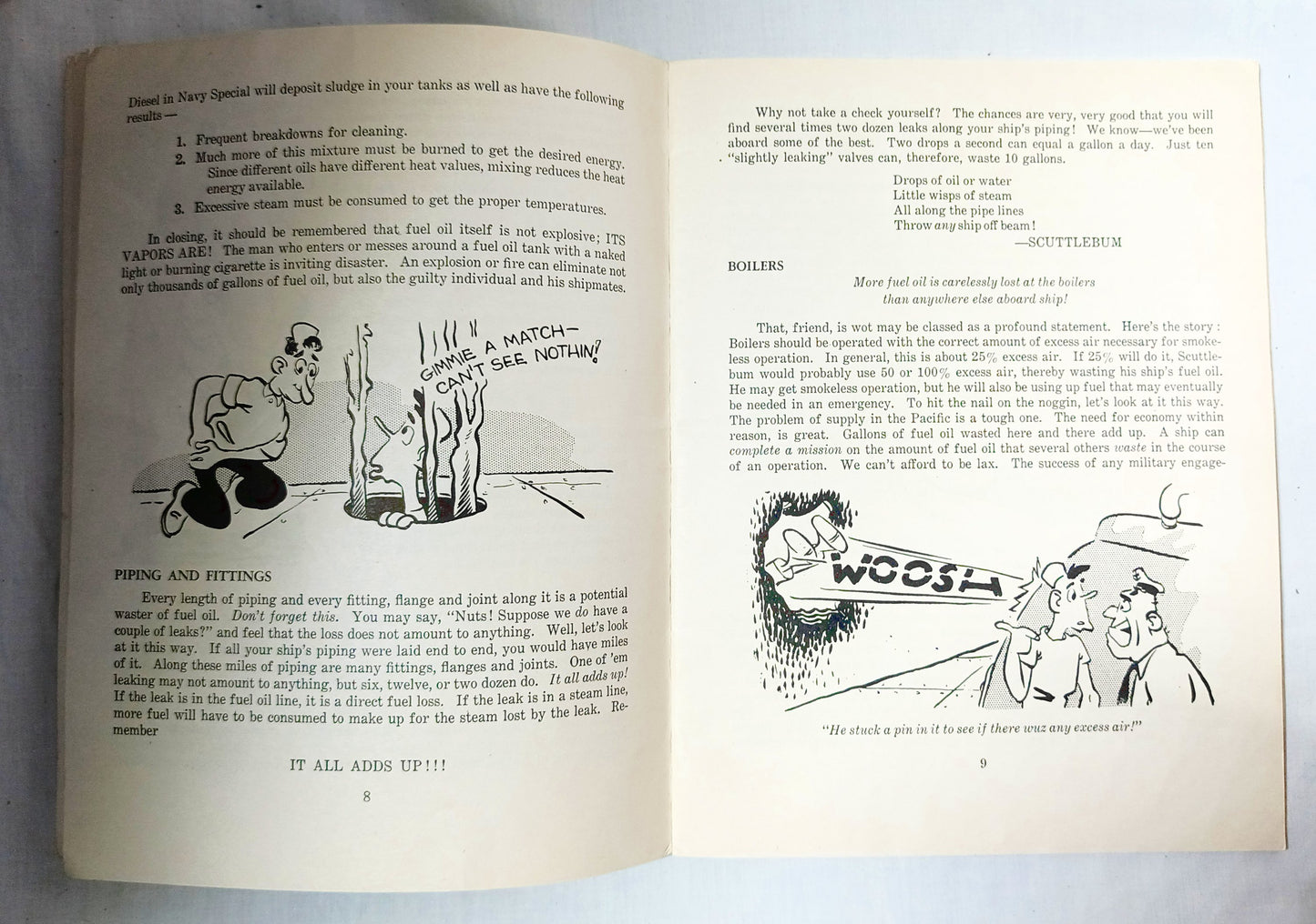 Pointers On Traveling To Tokyo Don't Waste That Fuel Oil US Navy 1945 - TulipStuff