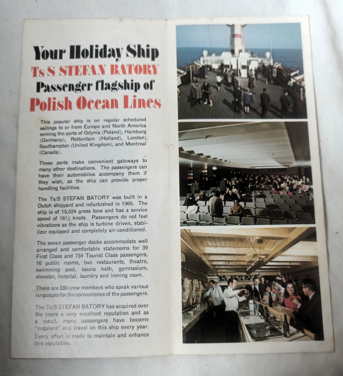 Polish Ocean Lines (Gdynia America Line) Stefan Batory Brochure 1974 - TulipStuff