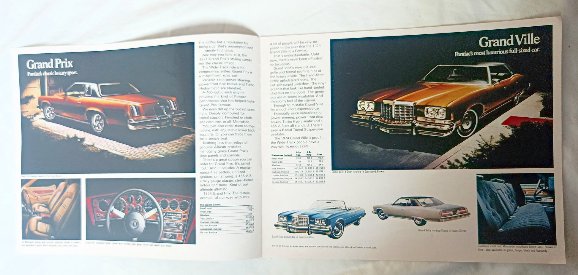 Pontiac 1974 Full Line Sales Brochure GTO LeMans Firebird GrandAm - TulipStuff