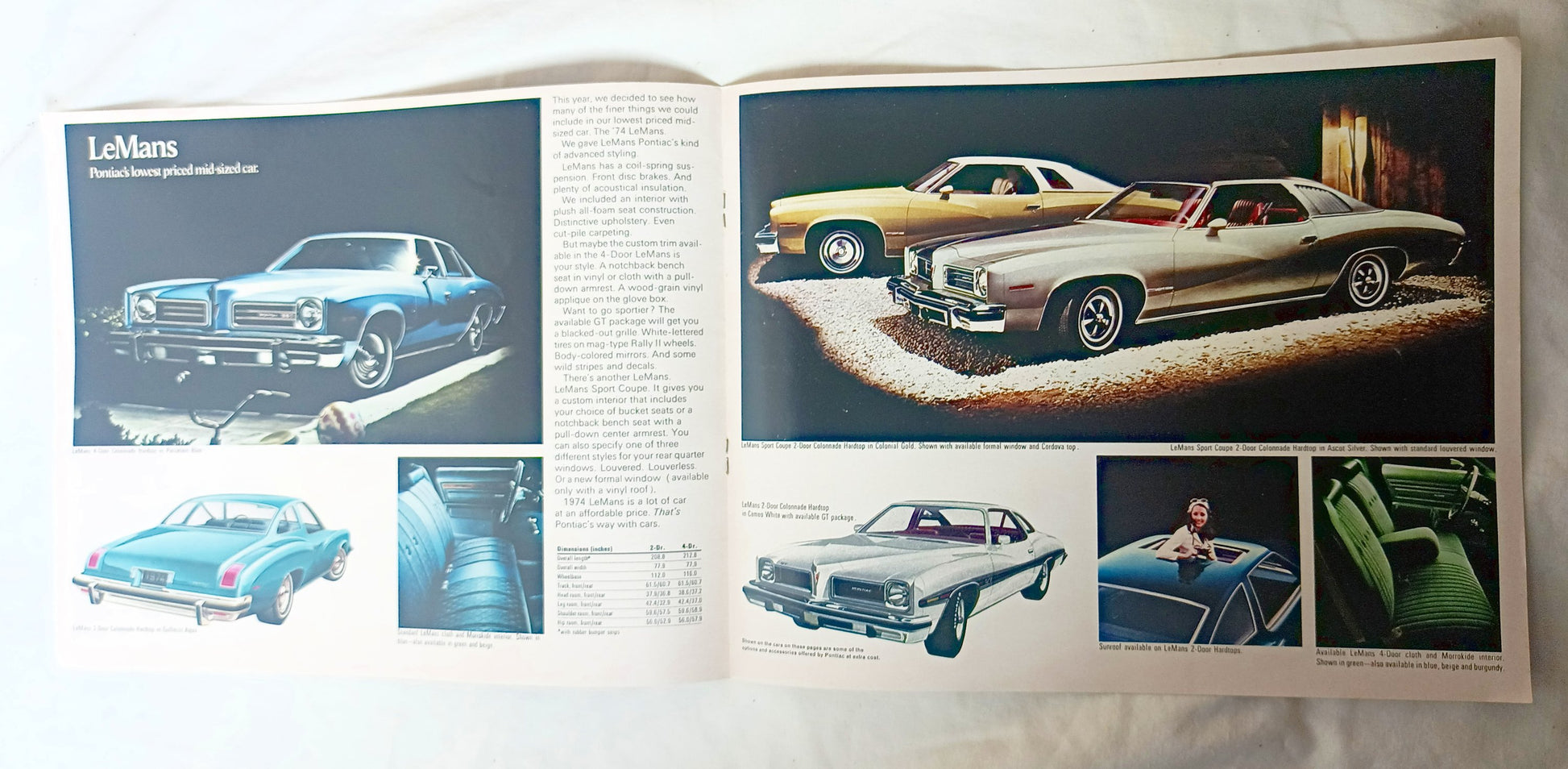 Pontiac 1974 Full Line Sales Brochure GTO LeMans Firebird GrandAm - TulipStuff