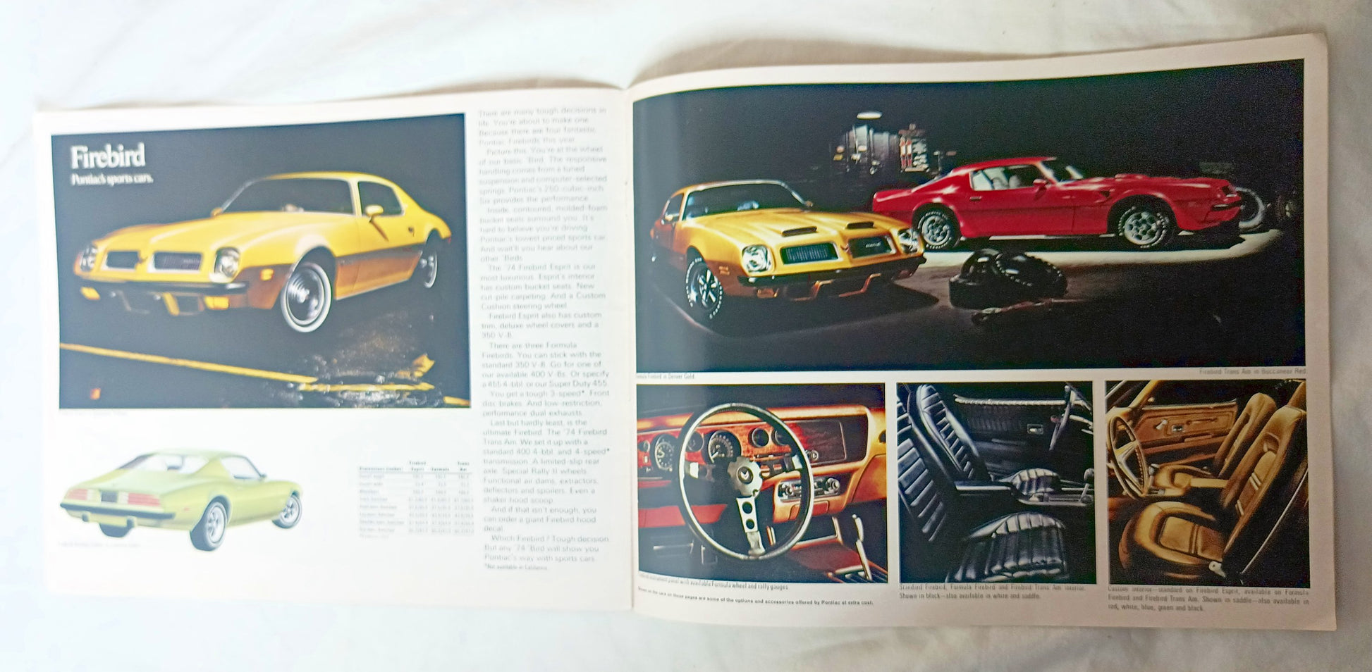 Pontiac 1974 Full Line Sales Brochure GTO LeMans Firebird GrandAm - TulipStuff