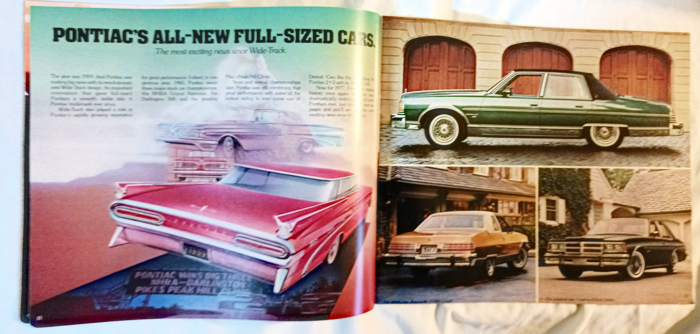 Pontiac 1977 Dealer Showroom Sales Brochure 50th Anniversary - TulipStuff