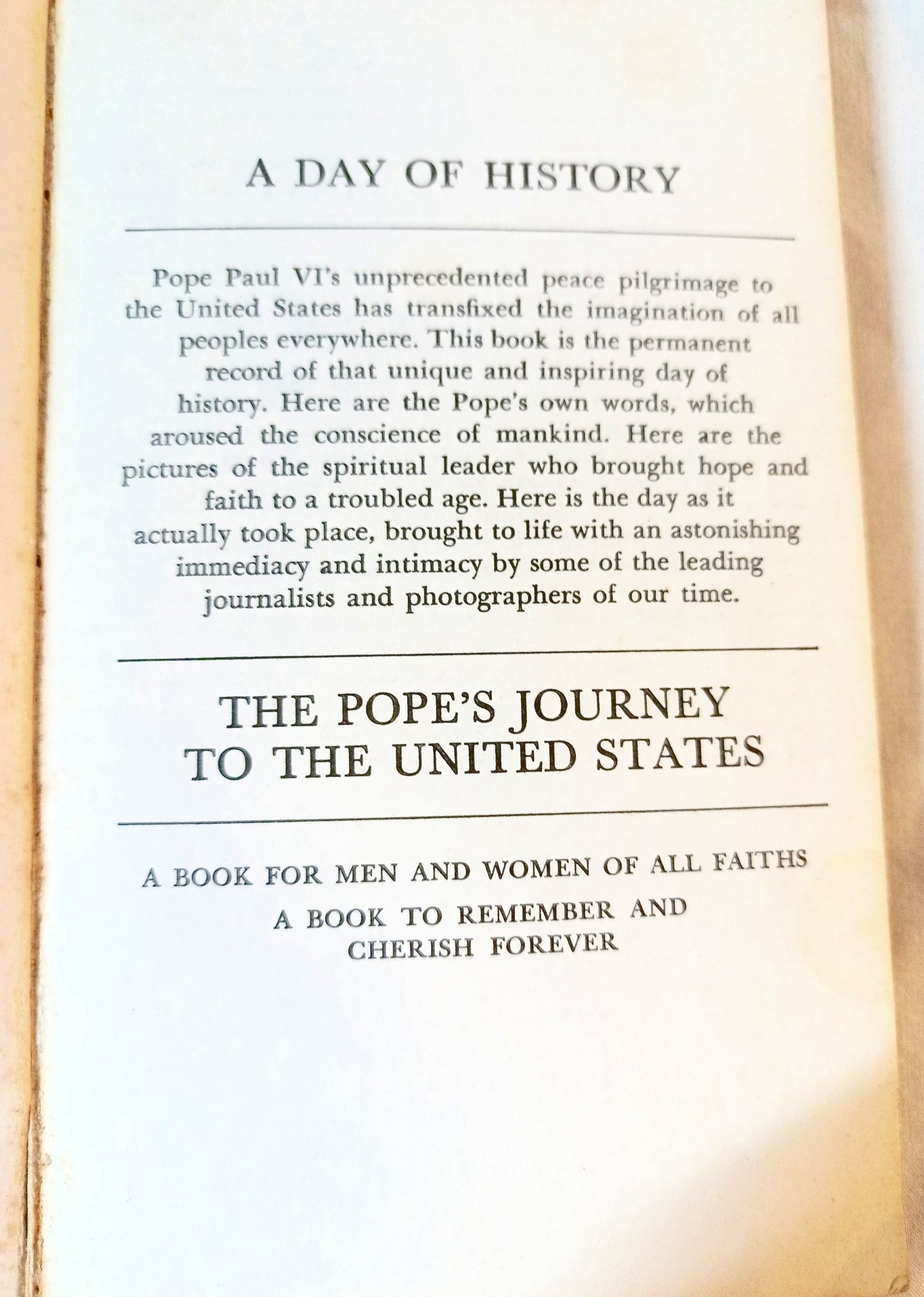 The Pope's Journey To The United States Pope Paul VI NY Times 1965 - TulipStuff