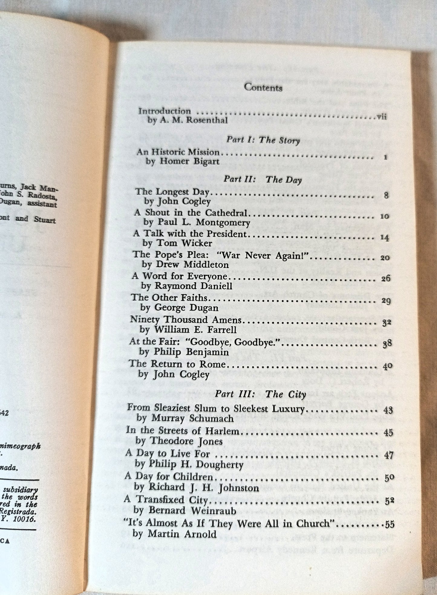 The Pope's Journey To The United States Pope Paul VI NY Times 1965 - TulipStuff