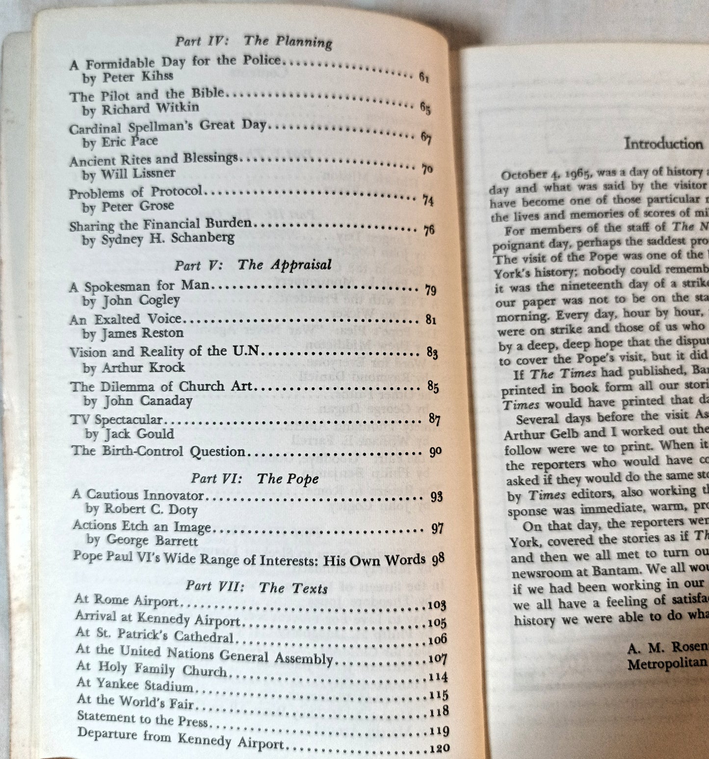 The Pope's Journey To The United States Pope Paul VI NY Times 1965 - TulipStuff