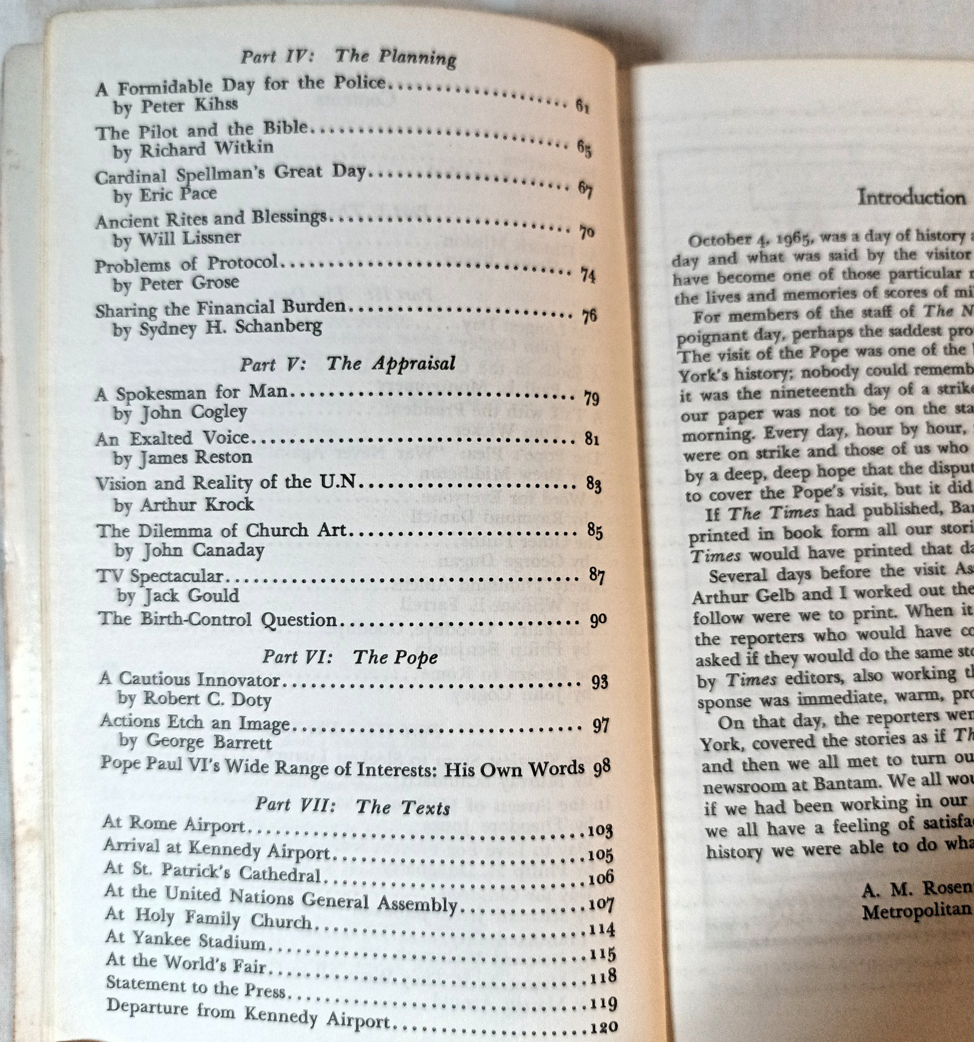 The Pope's Journey To The United States Pope Paul VI NY Times 1965 - TulipStuff