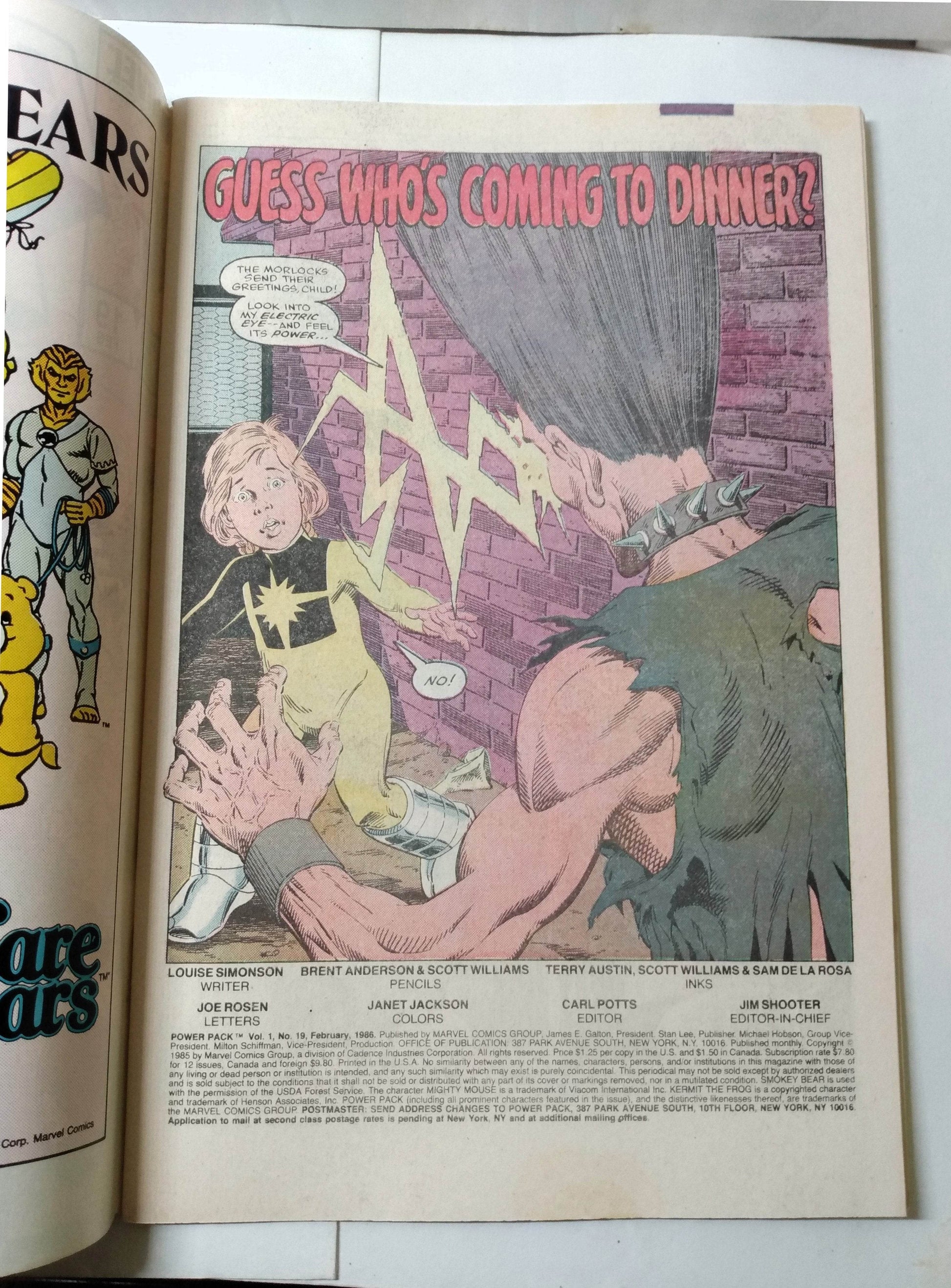 Power Pack Vol 1 #19 Comic Book February 1986 Cloak Dagger Wolverine - TulipStuff