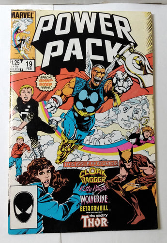 Power Pack Vol 1 #19 Comic Book February 1986 Cloak Dagger Wolverine - TulipStuff