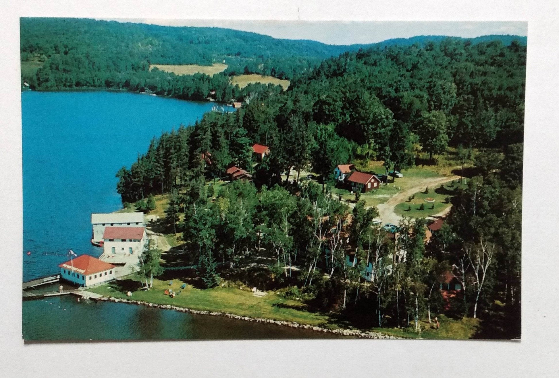 Pow Wow Point Lodge Peninsula Lake Huntsville Ontario Canada 1950's - TulipStuff