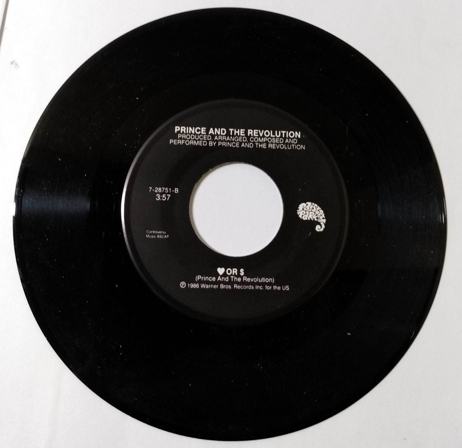 Prince and the Revolution Kiss / Love Or Money 7" Vinyl Paisley Park 1986 - TulipStuff