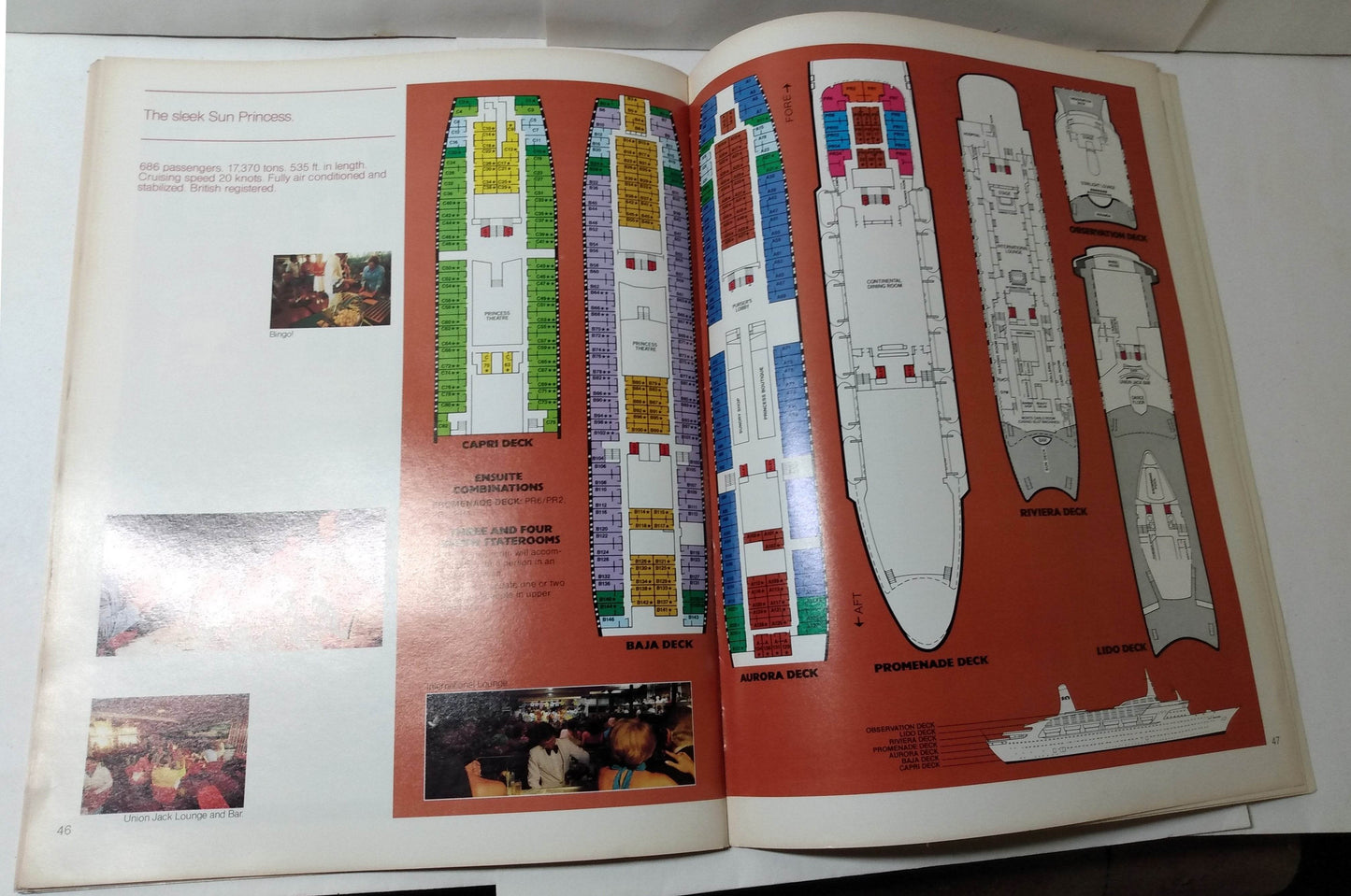 Princess Cruises 1983 Brochure Love Boat Island / Pacific / Sun Princess - TulipStuff