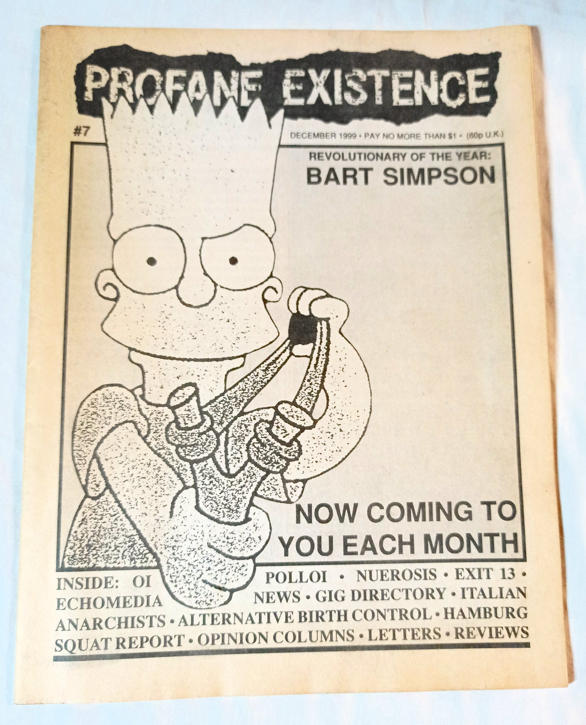 Profane Existence #7 December 1989 Anarcho Punk Zine Oi Polloi Neurosis - TulipStuff