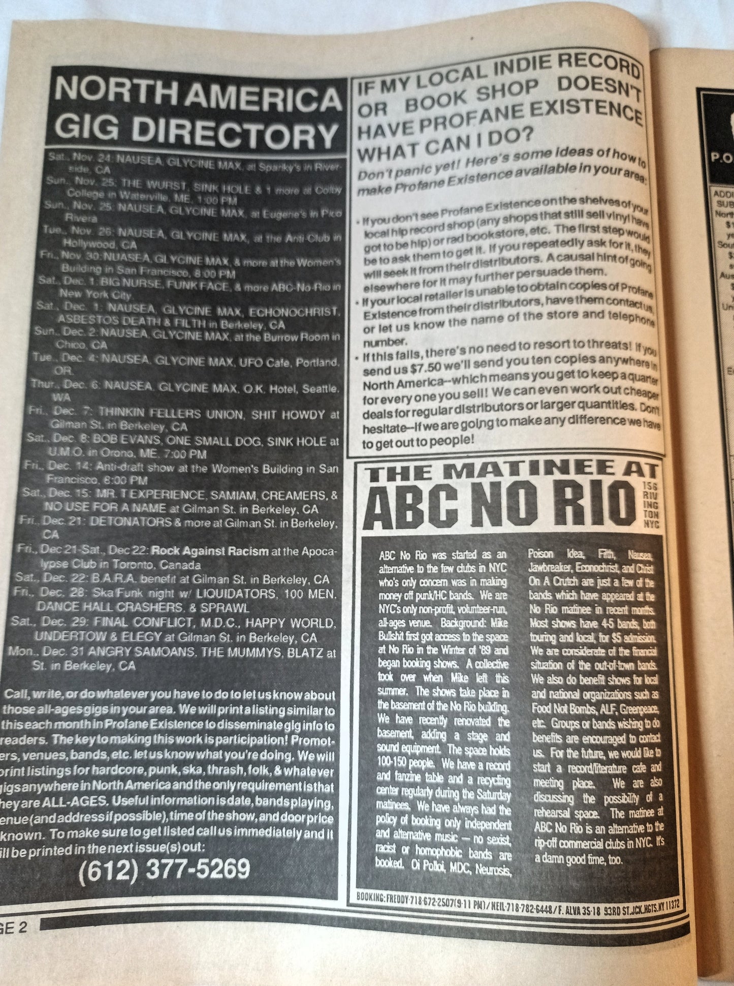 Profane Existence #7 December 1989 Anarcho Punk Zine Oi Polloi Neurosis - TulipStuff