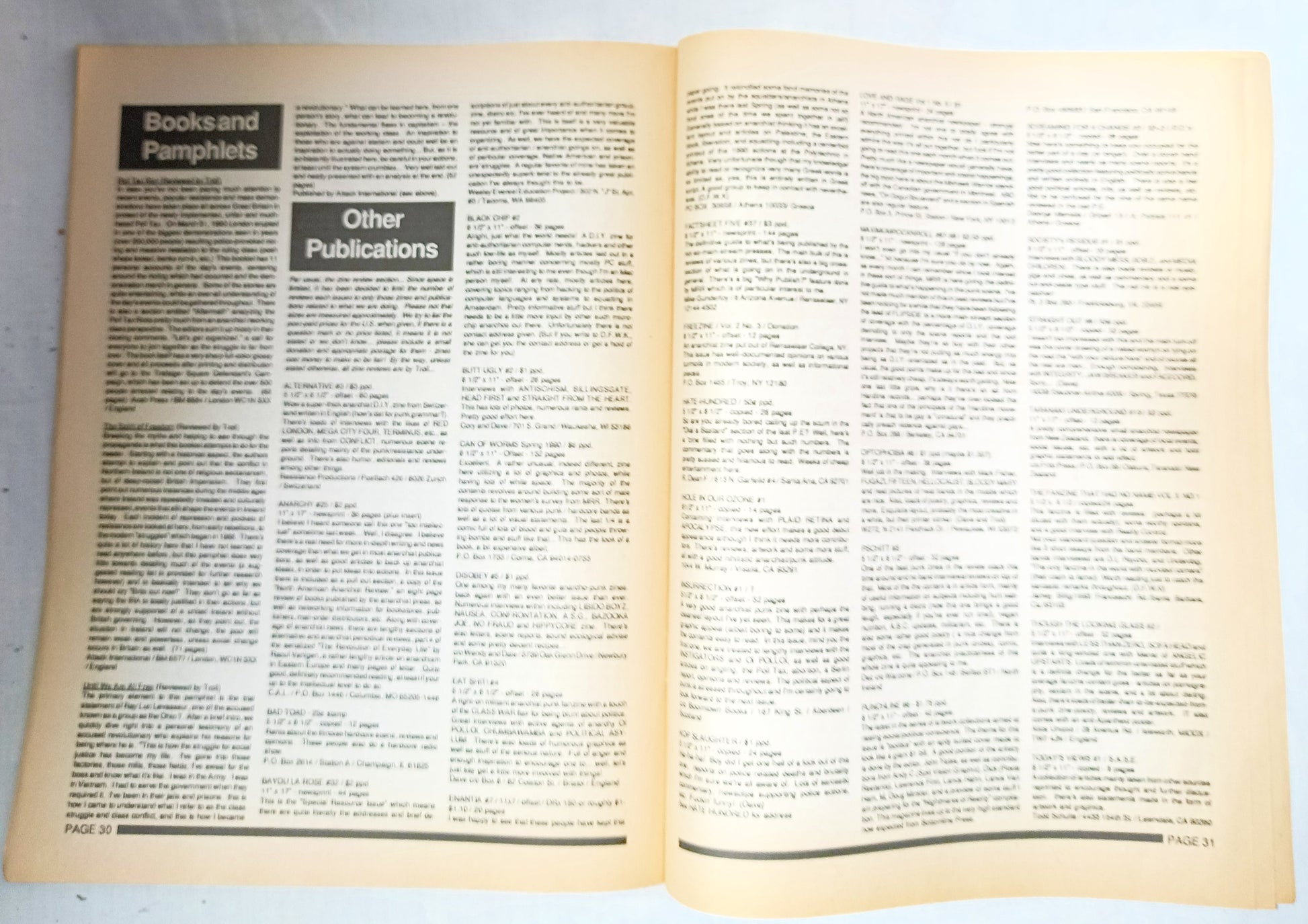 Profane Existence #6 Oct-Nov 1990 Anarcho Punk Zine Conflict Disrupt - TulipStuff