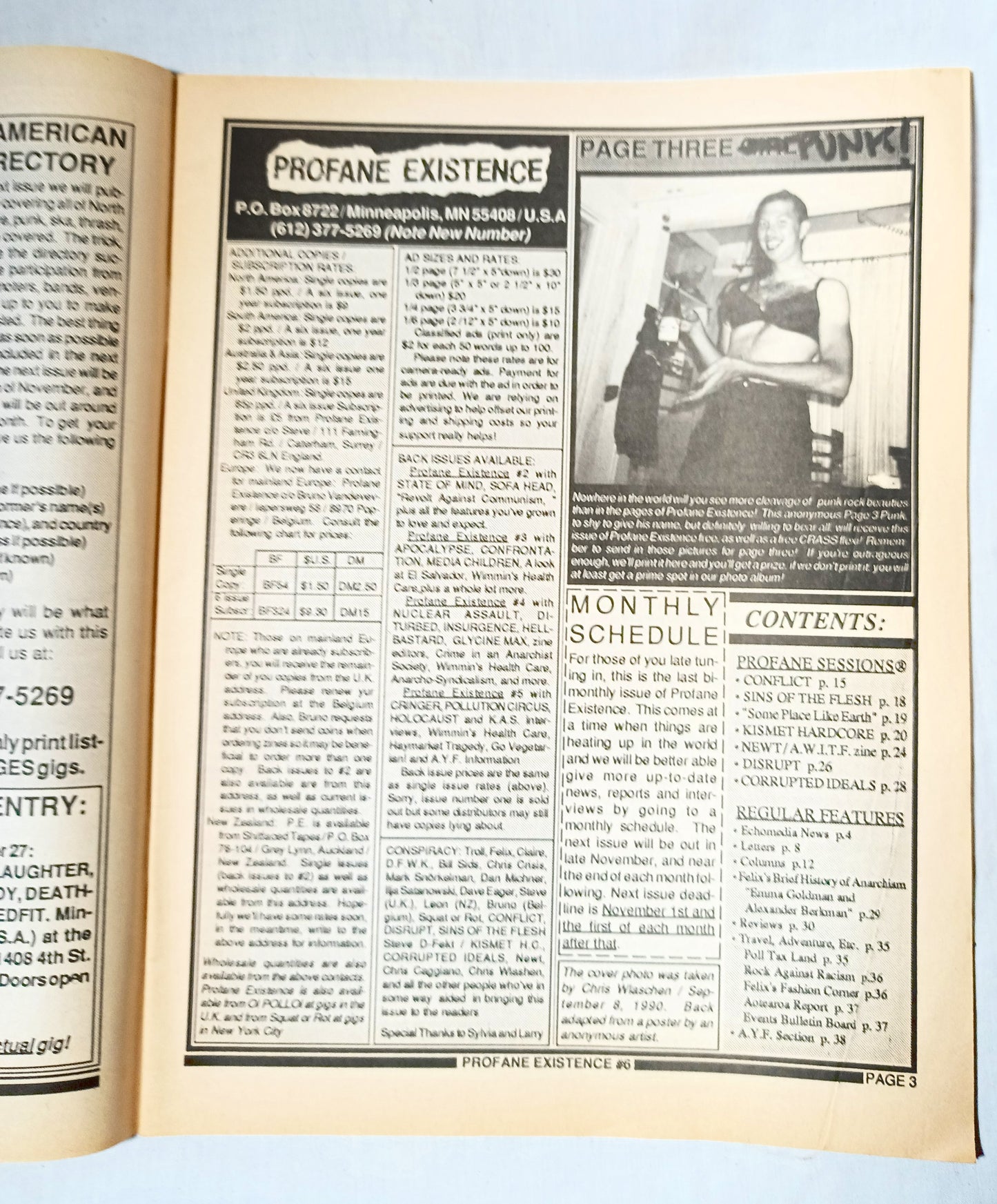 Profane Existence #6 Oct-Nov 1990 Anarcho Punk Zine Conflict Disrupt - TulipStuff