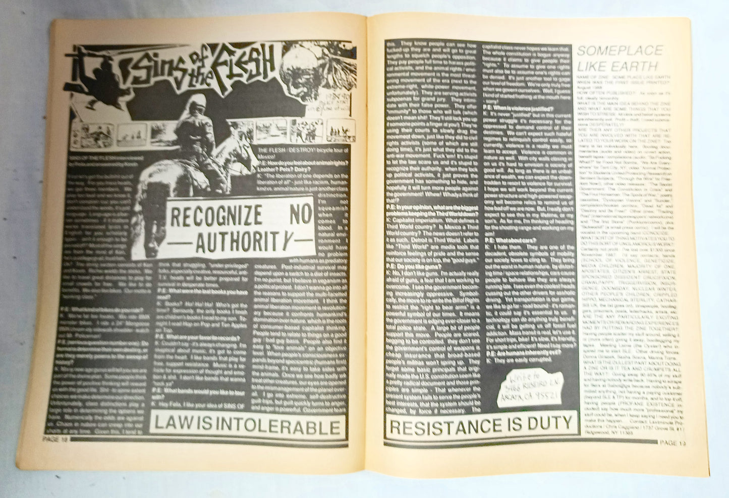 Profane Existence #6 Oct-Nov 1990 Anarcho Punk Zine Conflict Disrupt - TulipStuff