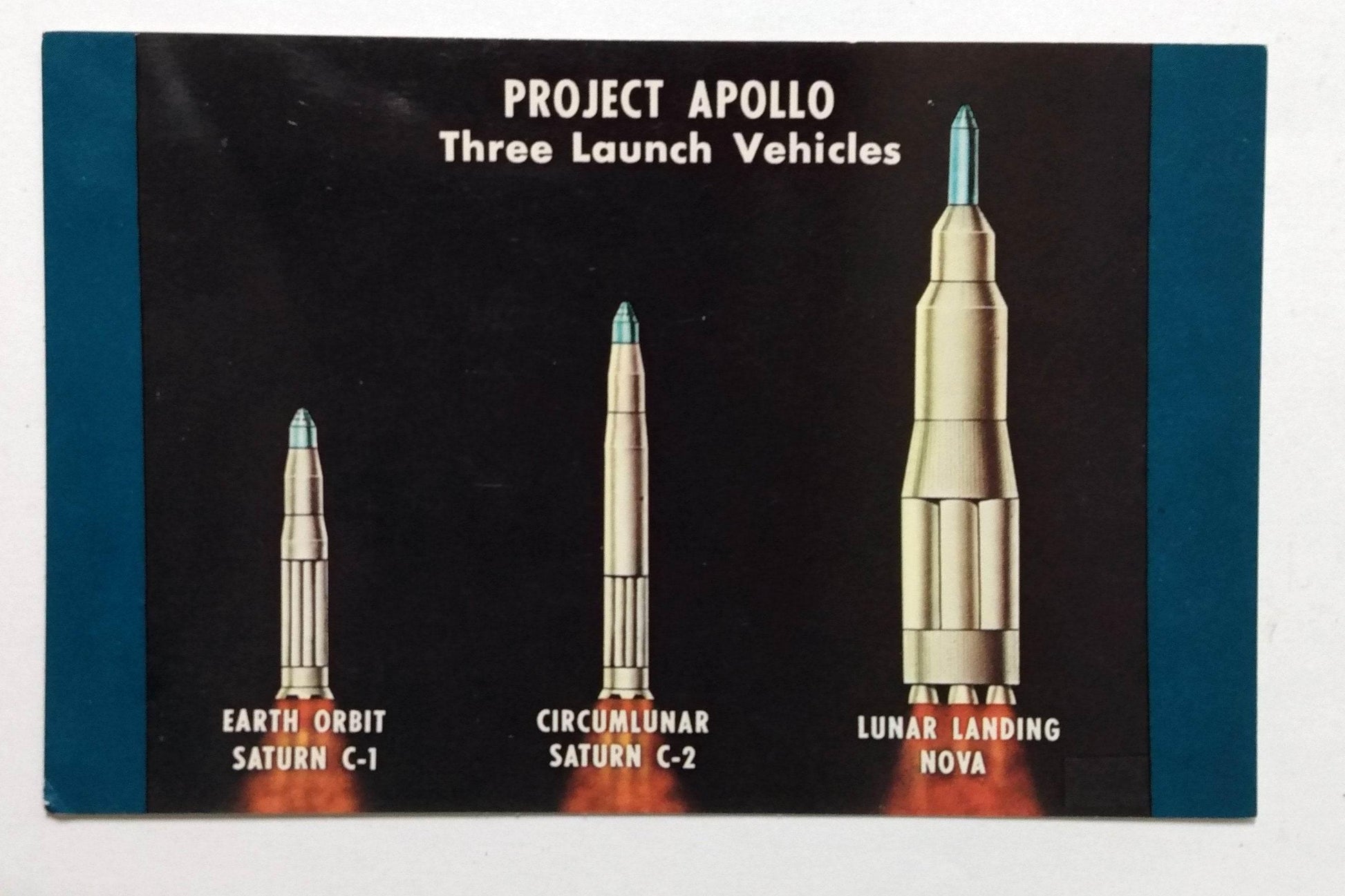 Project Apollo Three Launch Vehicles Saturn Lunar NASA 1960's Postcard ...