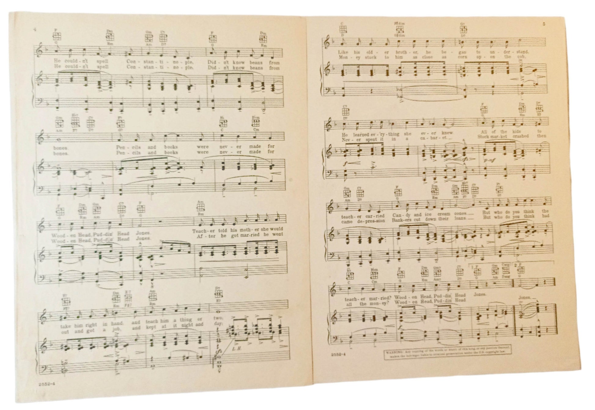 Puddin Head Jones Bryan Handman Sheet Music Ozzie Nelson 1933 - TulipStuff