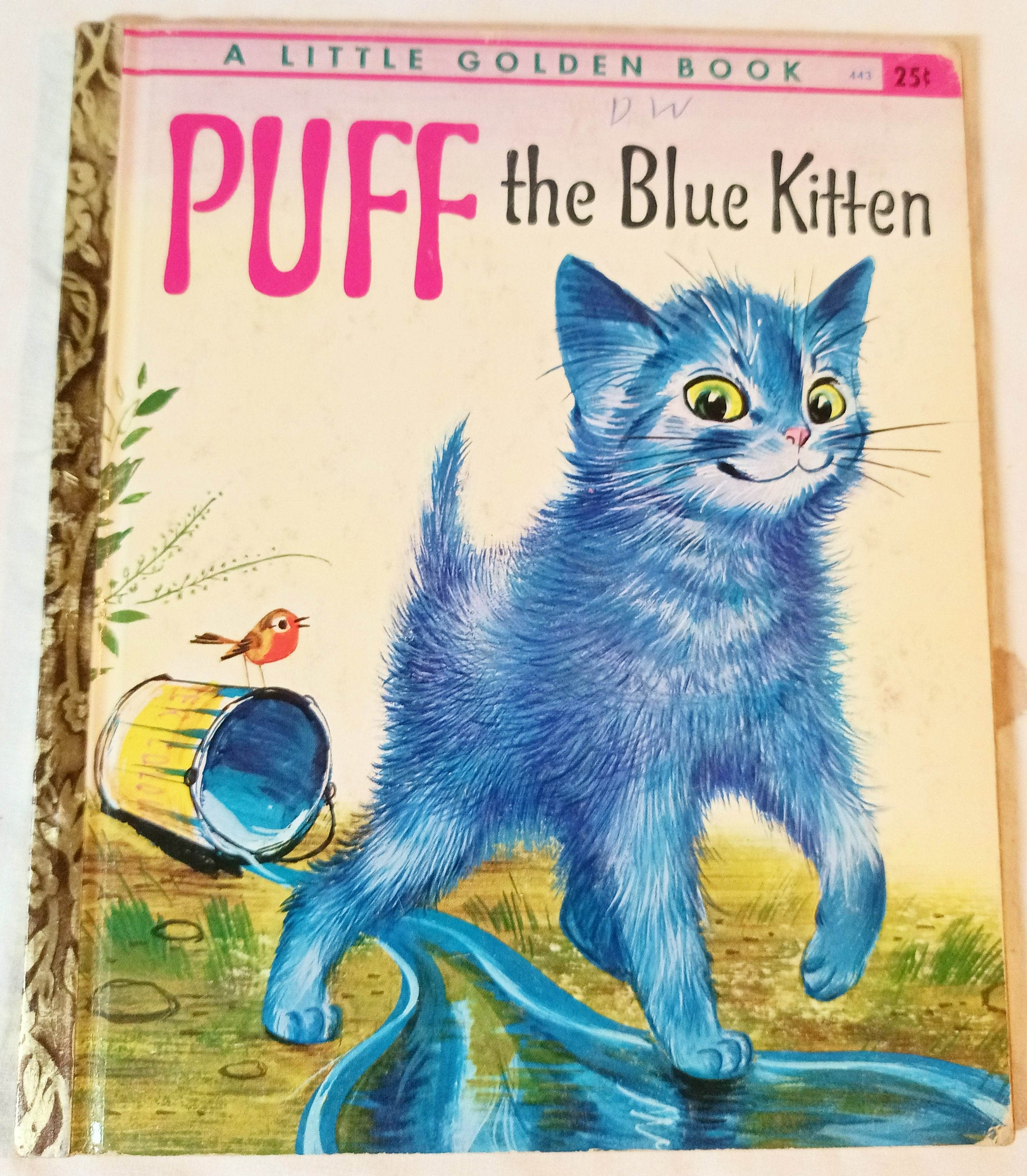 Puff The Blue Kitten Pierre Probst Little Golden Book Hardcover 1961 - TulipStuff