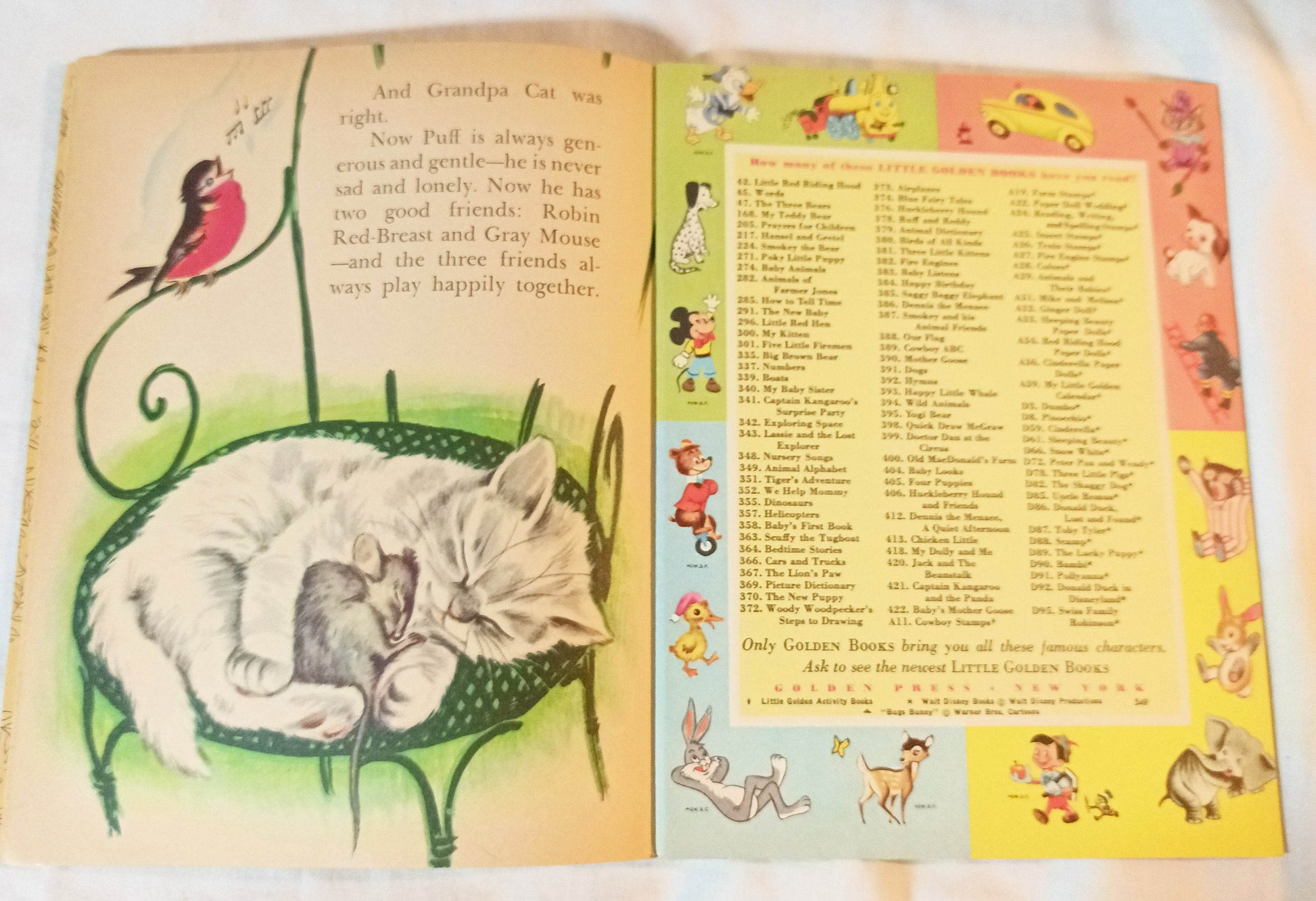 Puff The Blue Kitten Pierre Probst Little Golden Book Hardcover 1961 - TulipStuff