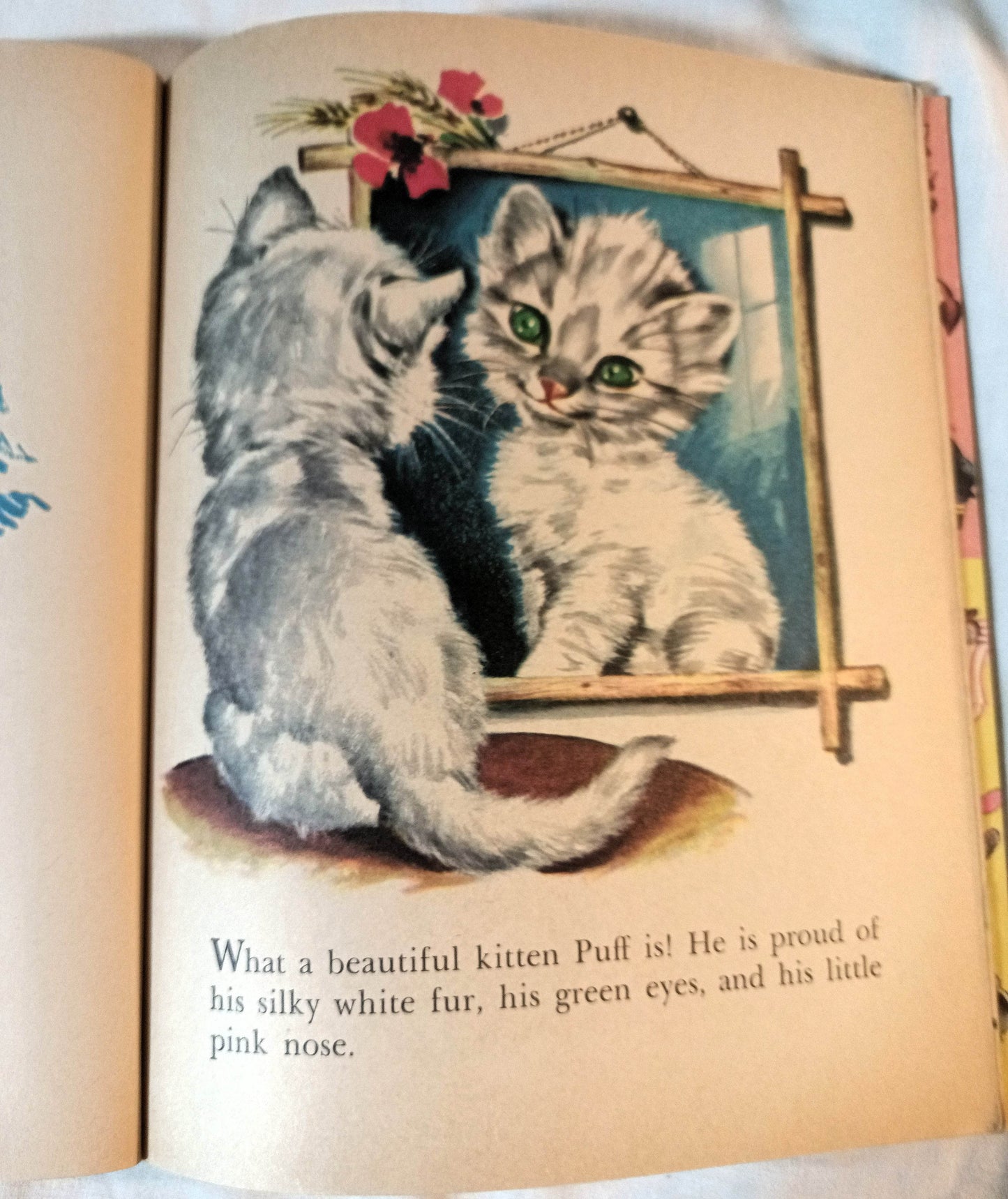 Puff The Blue Kitten Pierre Probst Little Golden Book Hardcover 1961 - TulipStuff