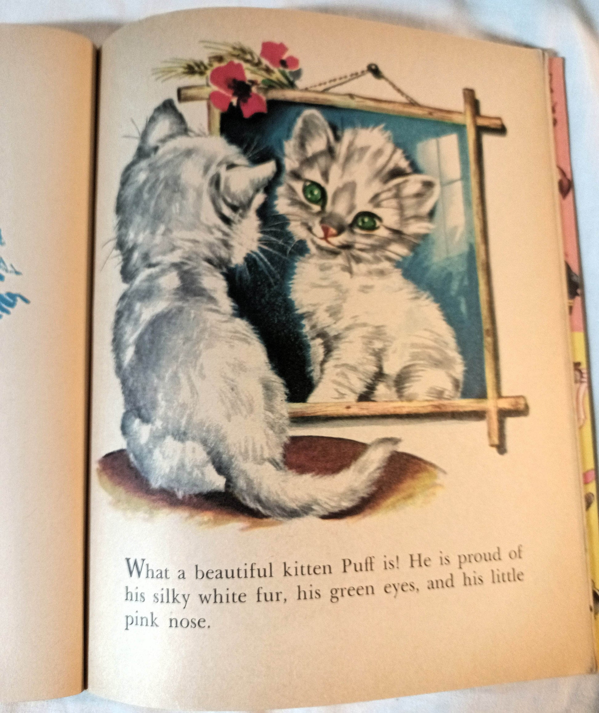 Puff The Blue Kitten Pierre Probst Little Golden Book Hardcover 1961 - TulipStuff
