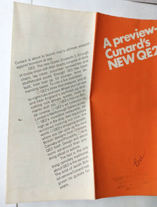 Cunard Line Queen Elizabeth 2 QE2 Preview Brochure July 1968 - TulipStuff