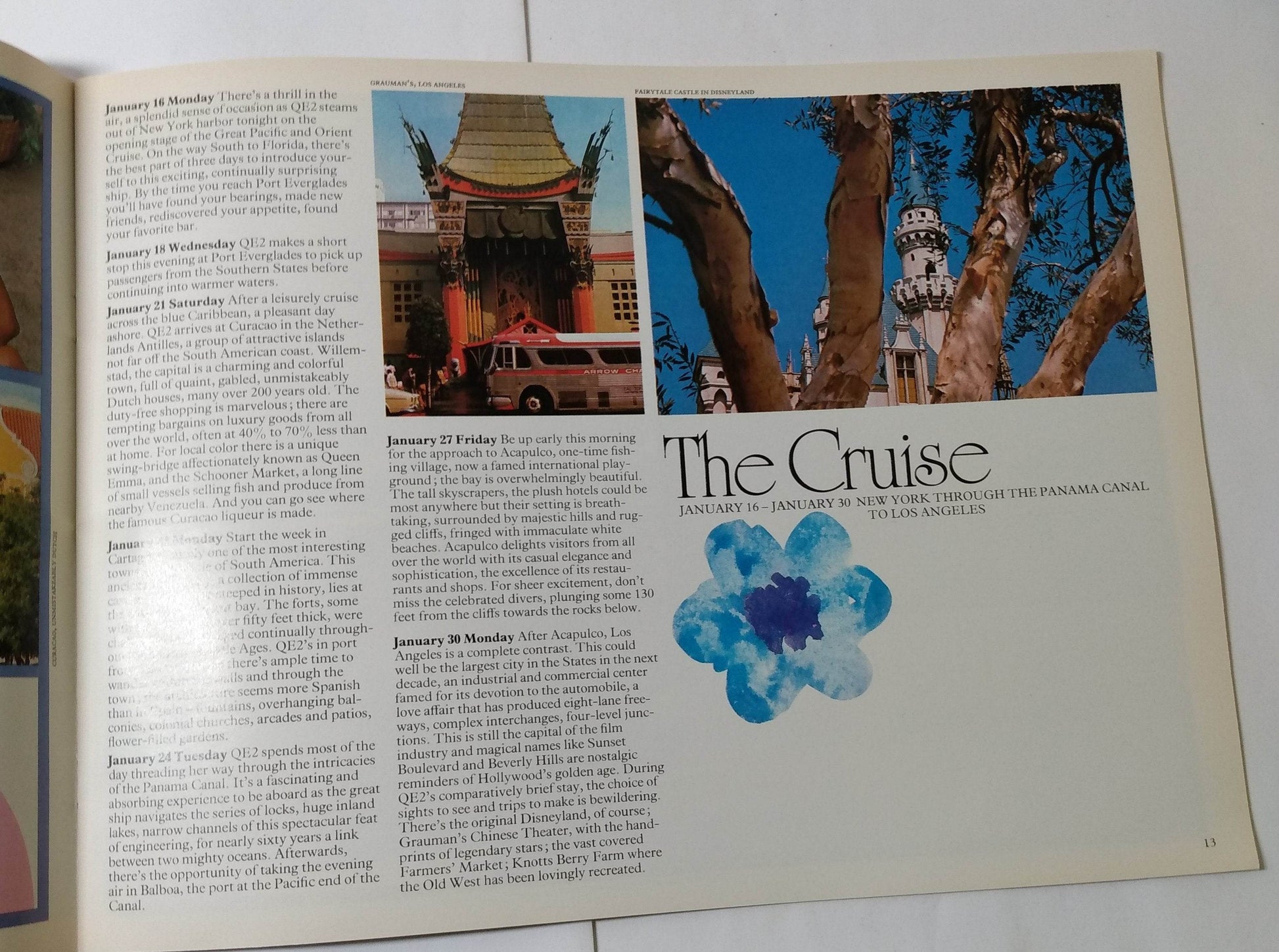 Cunard Line Queen Elizabeth 2 QE2 1978 Great Pacific Cruise Brochure - TulipStuff