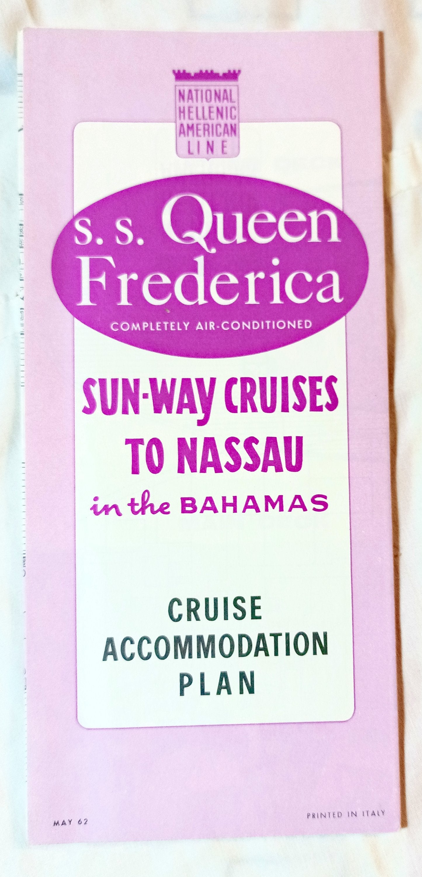 National Hellenic American Line ss Queen Frederica Deck Plans 1962 - TulipStuff