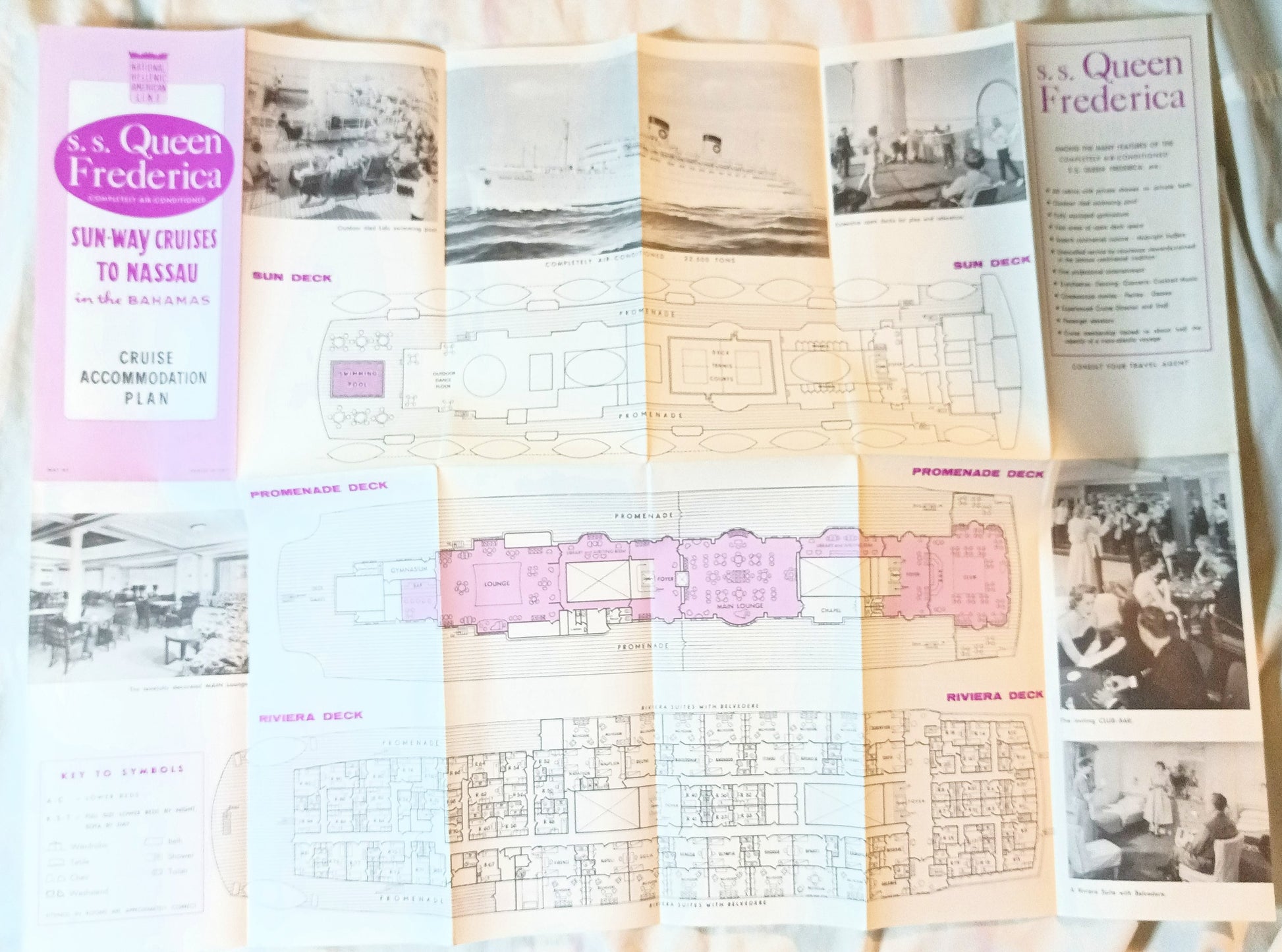 National Hellenic American Line ss Queen Frederica Deck Plans 1962 - TulipStuff