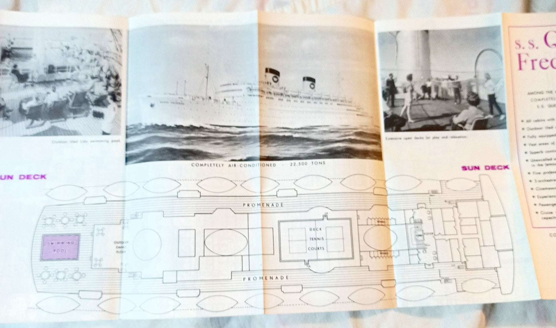 National Hellenic American Line ss Queen Frederica Deck Plans 1962 - TulipStuff