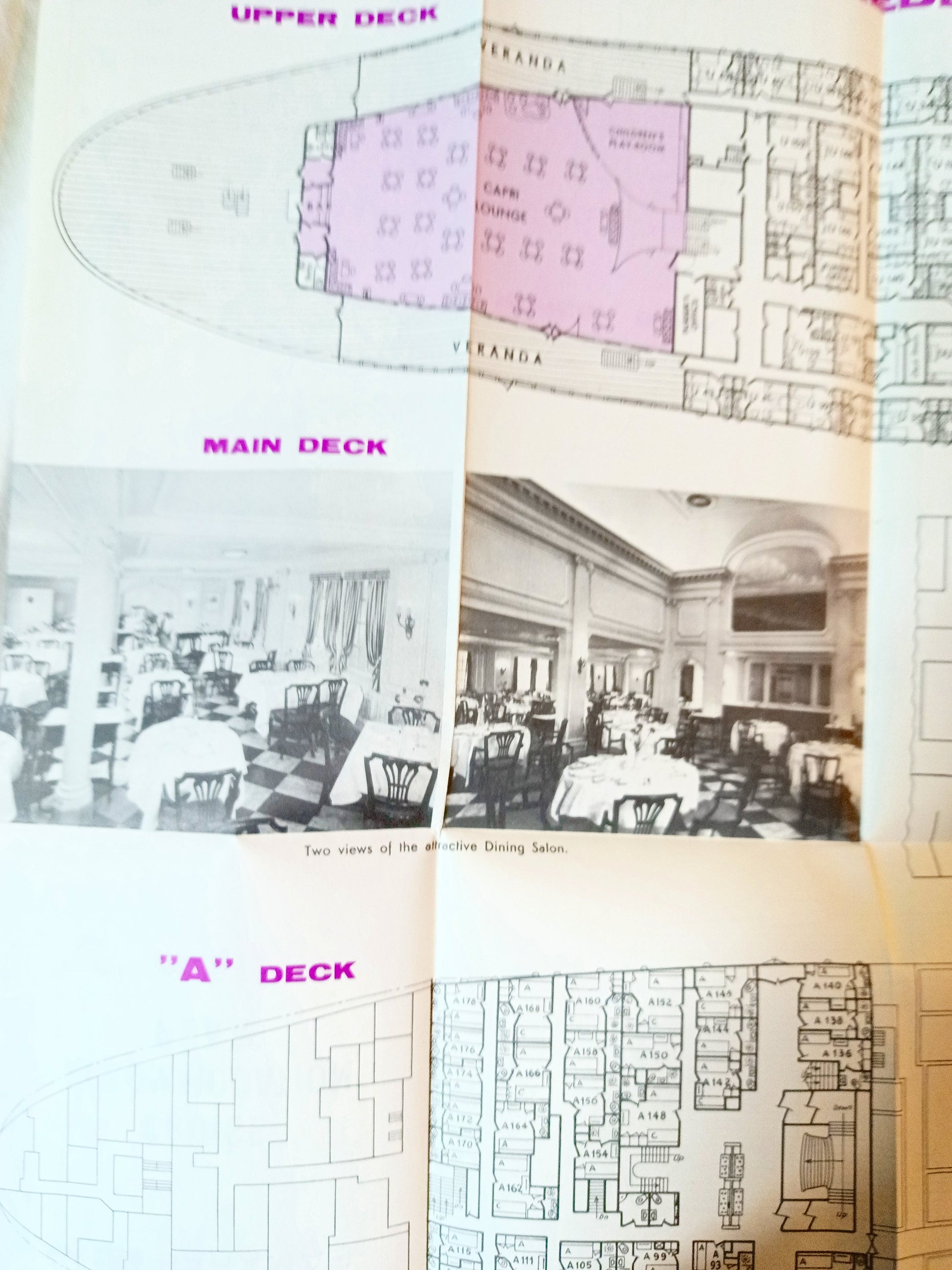 National Hellenic American Line ss Queen Frederica Deck Plans 1962 - TulipStuff