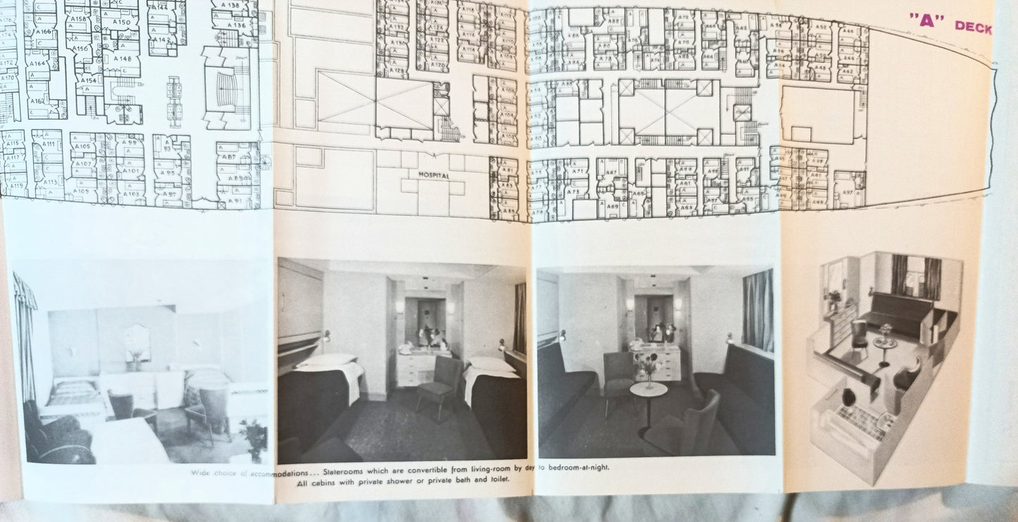 National Hellenic American Line ss Queen Frederica Deck Plans 1962 - TulipStuff