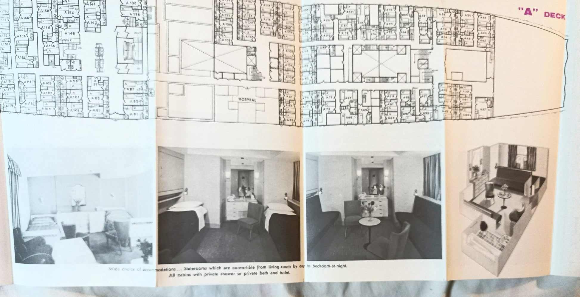 National Hellenic American Line ss Queen Frederica Deck Plans 1962 - TulipStuff