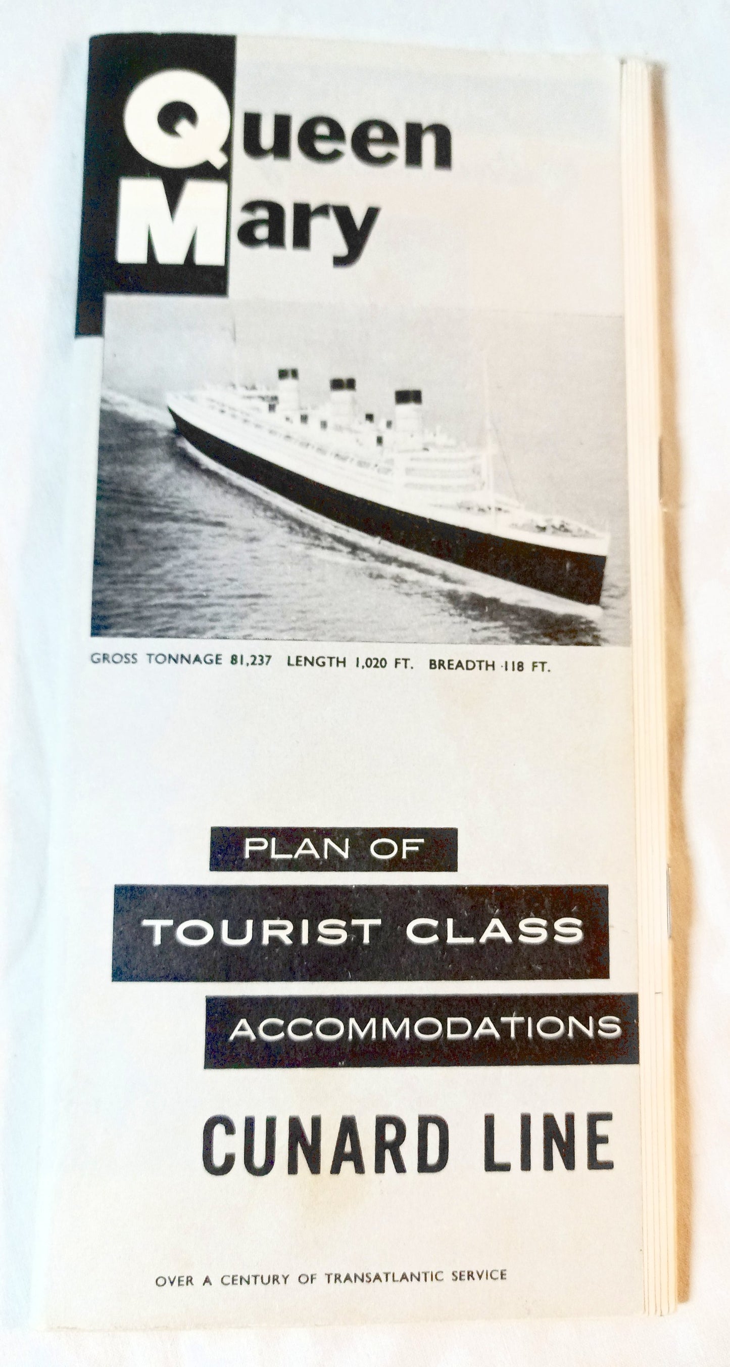 Cunard Line Queen Mary Deck Plans Tourist Class Accommodations 1962 - TulipStuff