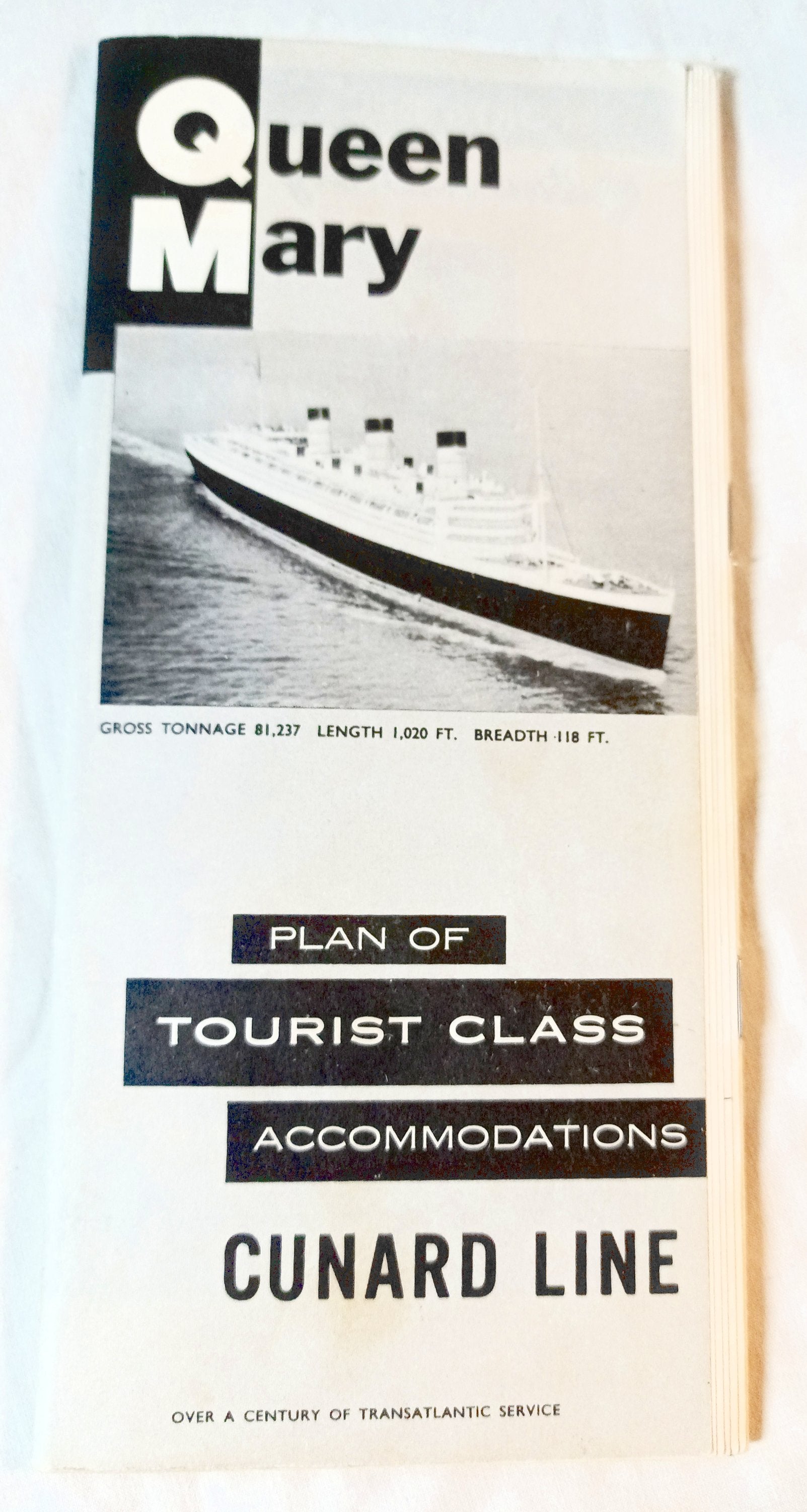 Cunard Line Queen Mary Deck Plans Tourist Class Accommodations 1962 - TulipStuff