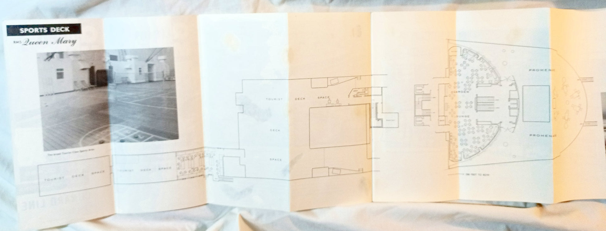 Cunard Line Queen Mary Deck Plans Tourist Class Accommodations 1962 - TulipStuff