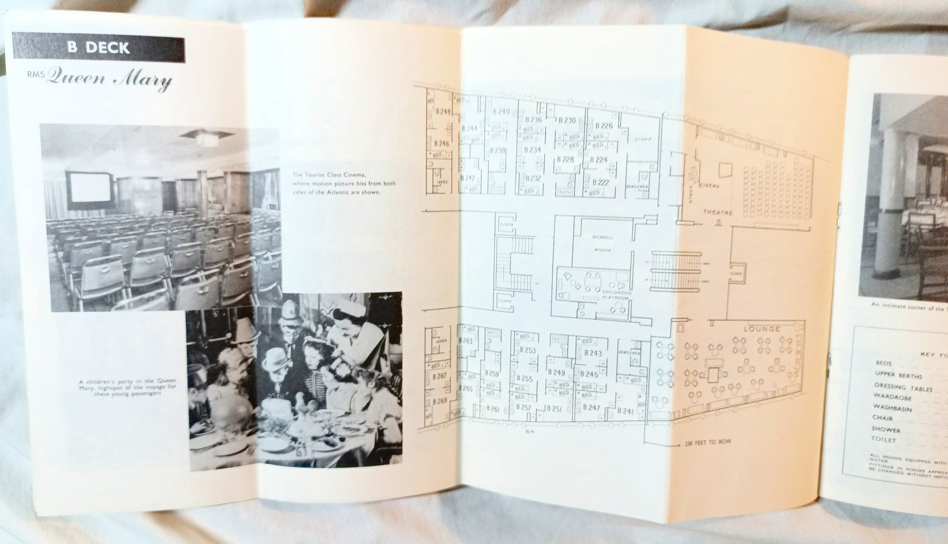 Cunard Line Queen Mary Deck Plans Tourist Class Accommodations 1962 - TulipStuff