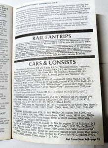 Rail Travel News Issue #449 December 1991 Passenger Train Newsletter - TulipStuff